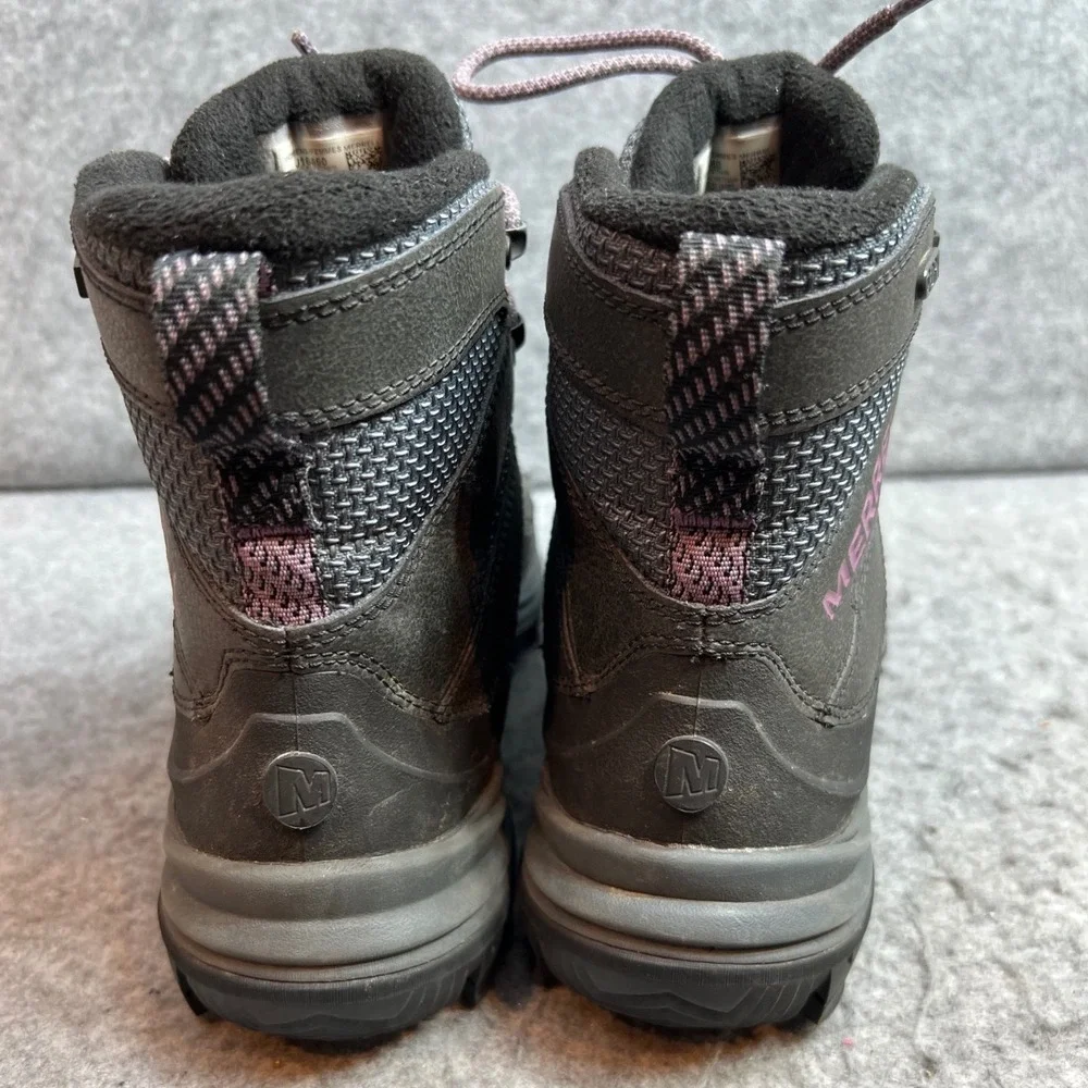 Merrell Thermo Chill Mid Shell Waterproof Hiking Boots Black Purple Women 7.5